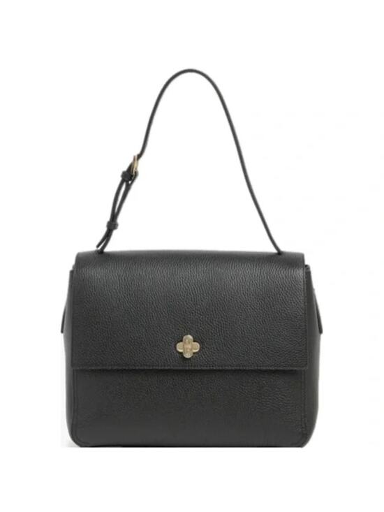 Furla Handbags - Furla Black Leather Shoulder Bag Gold Hardware Pebbled Medium Purse Work Classic